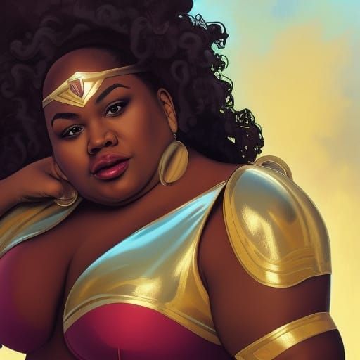 Wonder Woman Portrait in Hyperdetailed Digital Art Style