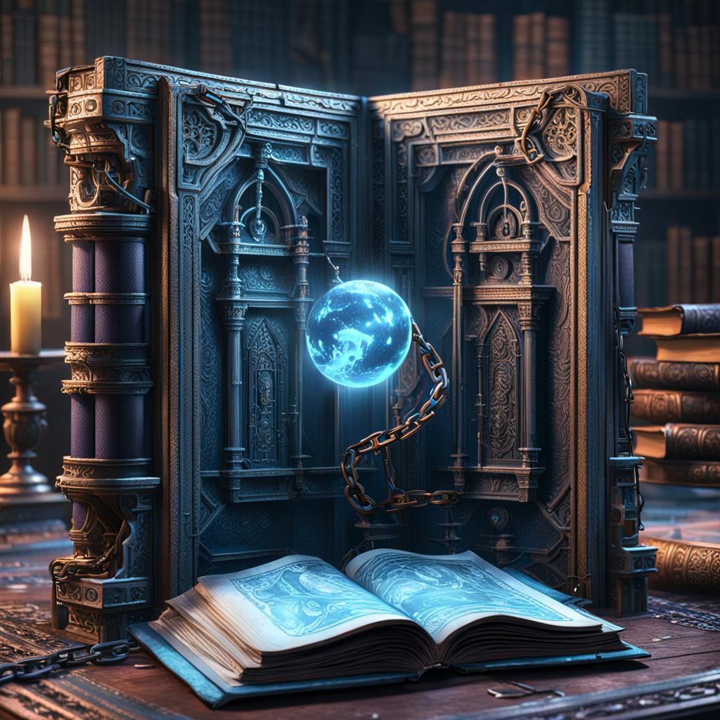 Chained Magic Book Octavo in Unseen Library