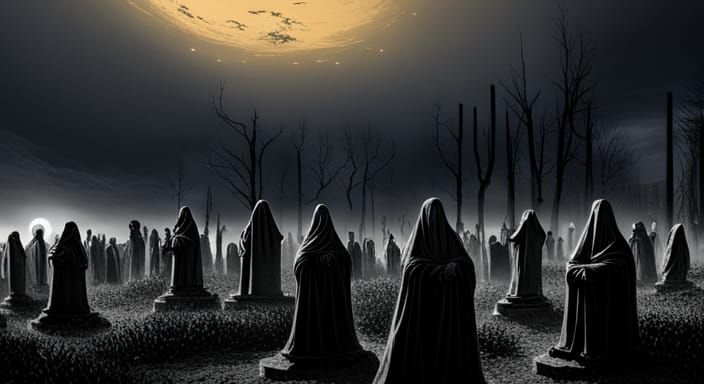 Graveyard Souls at Midnight: A Dark Horror Scene