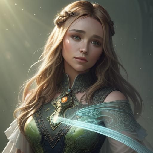 Ethereal Portrait in Art Nouveau and Dark Fantasy Style