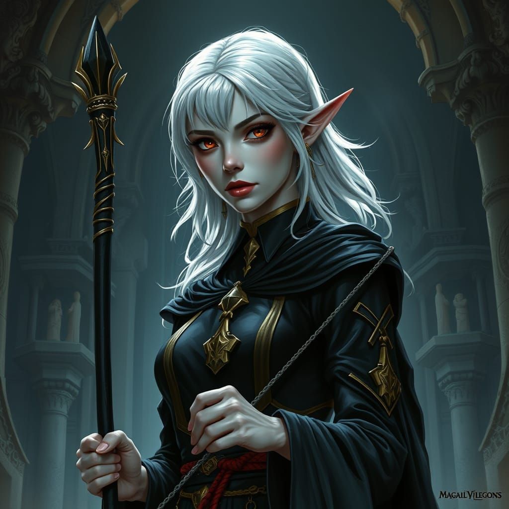 Dark Elf Priestess Unveils Ancient Mysteries in a Haunting T...