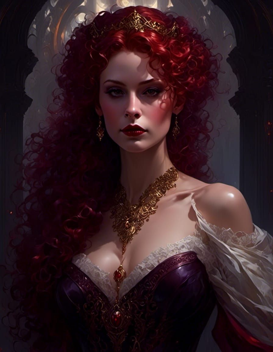 Victorian Vampire Mina Harker Portrait in Hyperrealism