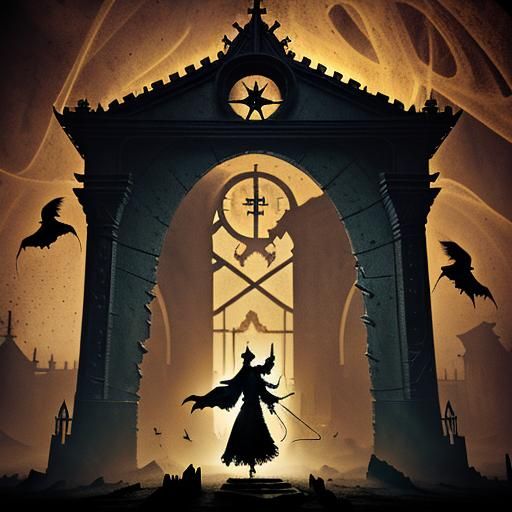 Surreal Steampunk Cult Ritual with Marabou Stork