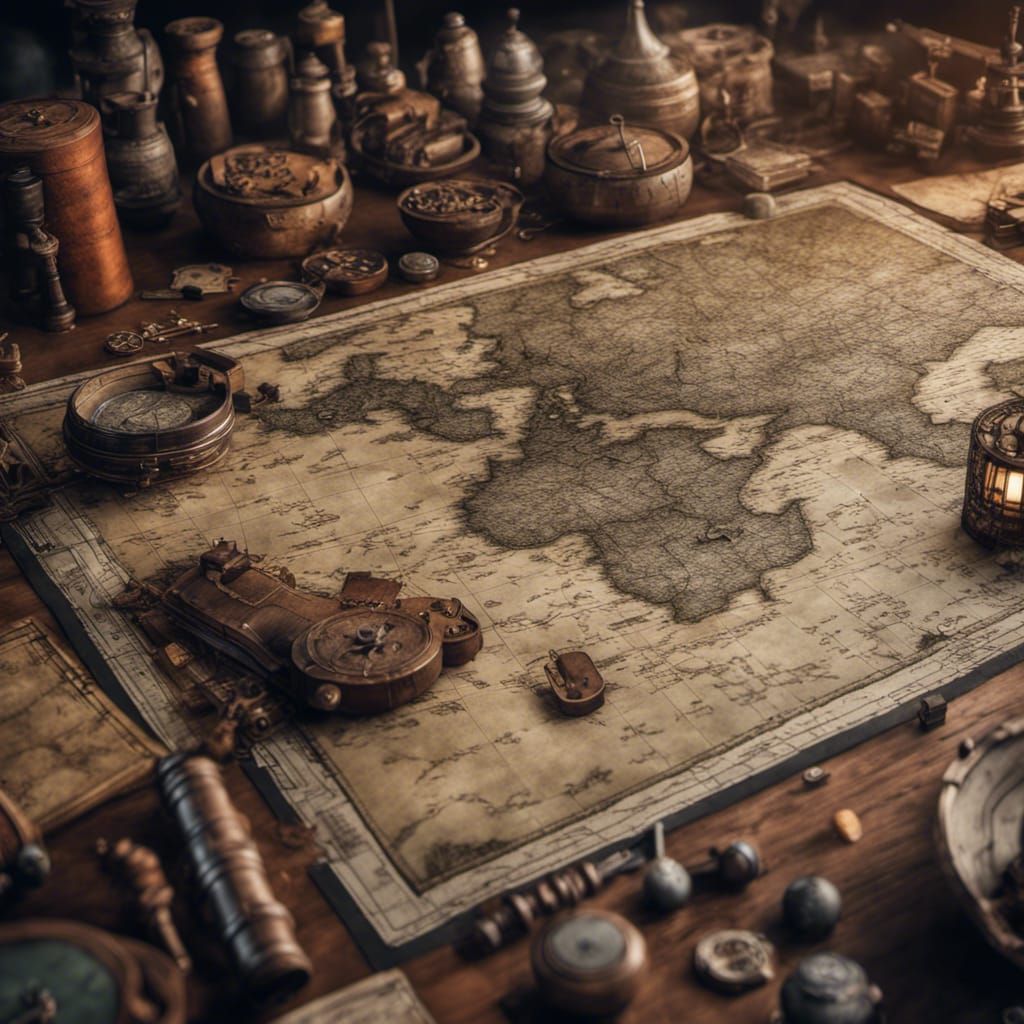 Detailed RPG Tabletop Map with Cinematic Lighting