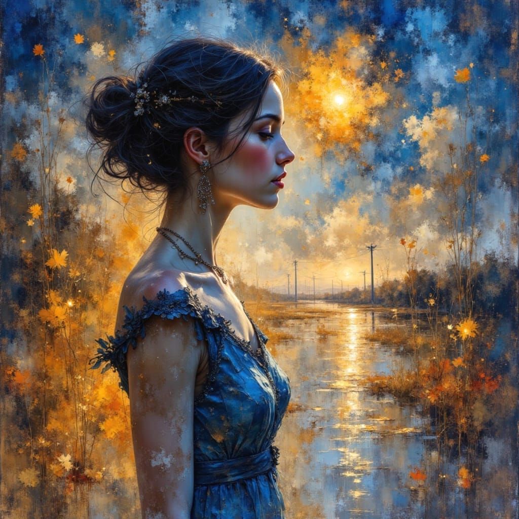 Dreamlike Ballerina as Colorful Impasto Oil Painting