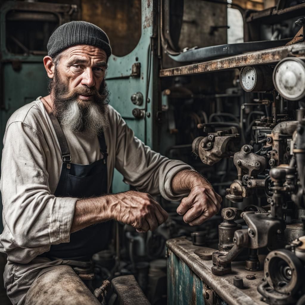 Angry Mechanic in Truck Repair Shop