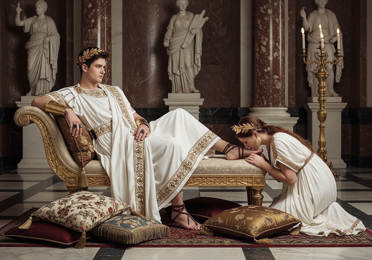 Young Emperor Lounging in Palace: Regal Photography