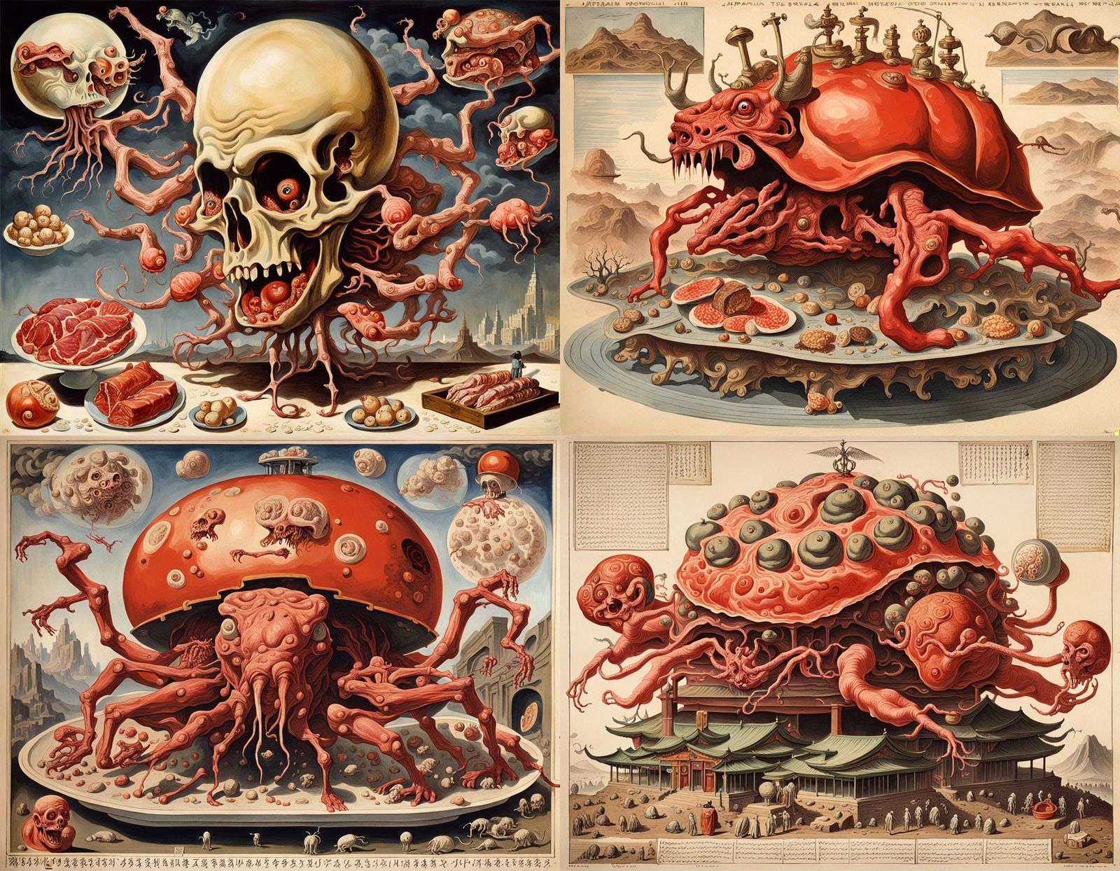 Grotesque Anatomical Horror Inspired by Surrealism