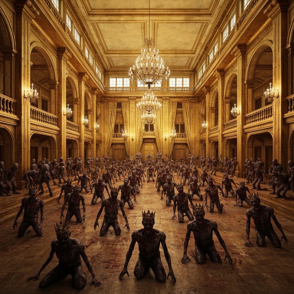 Golden Ballroom Alive With Reanimated Zombie Monarchs
