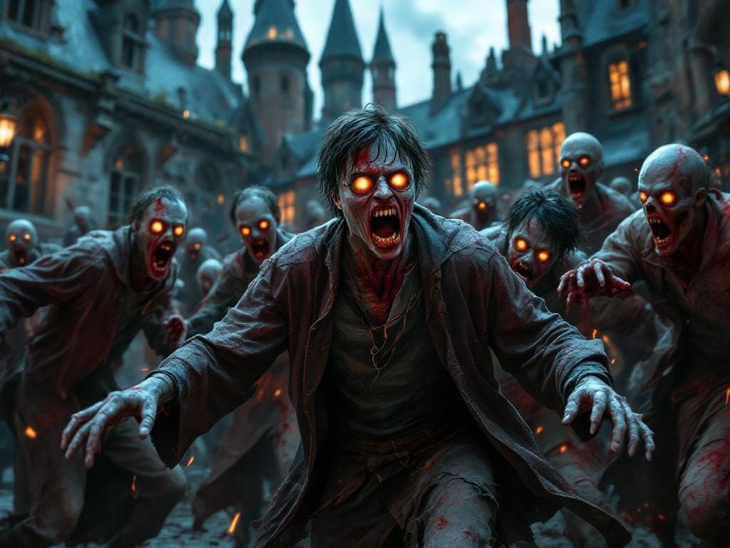 Harry Potter and Friends Battle Zombies at Hogwarts