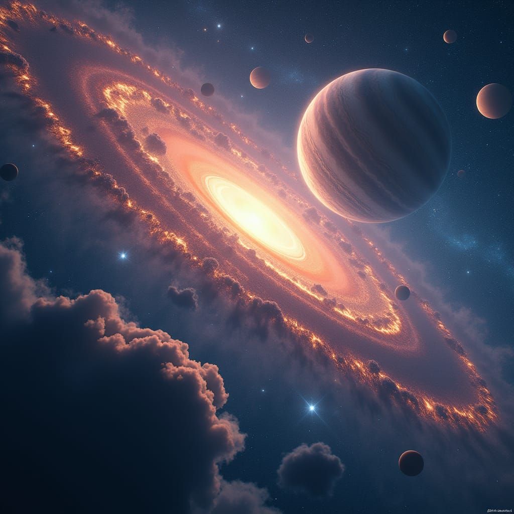 Galaxies and Cosmos in Ethereal Photorealism