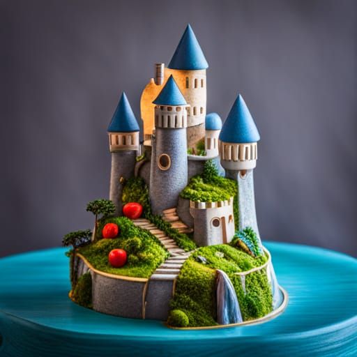 Miniature Cheese Castle with Mouse Inhabitant