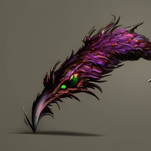 Glowing Magic Quill Pen in Dark Fantasy Style