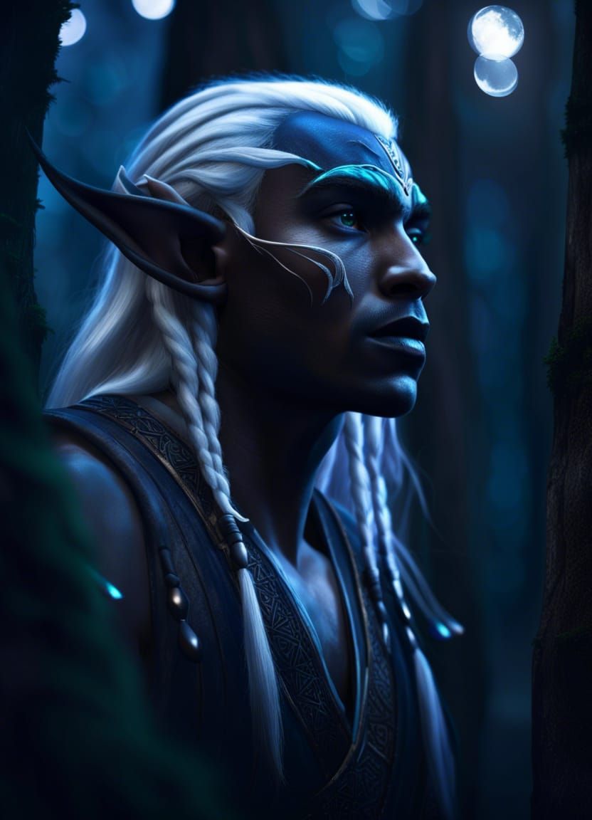 Drow Elf Portrait in a Dark Fantasy Style