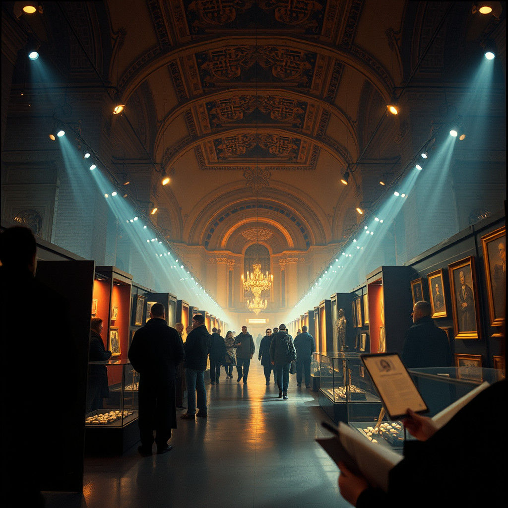 Cinematic Exhibition Exposition in Atmospheric Lighting