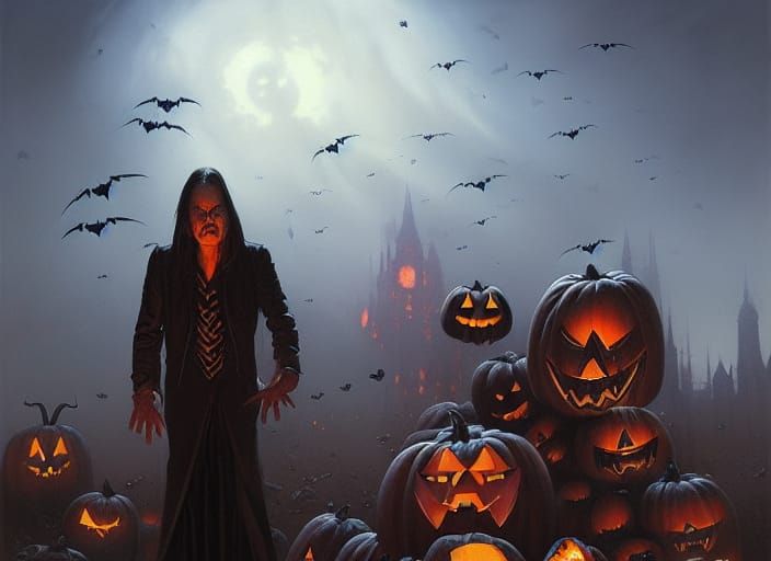 Sinister Helloween in Oil Painting Style
