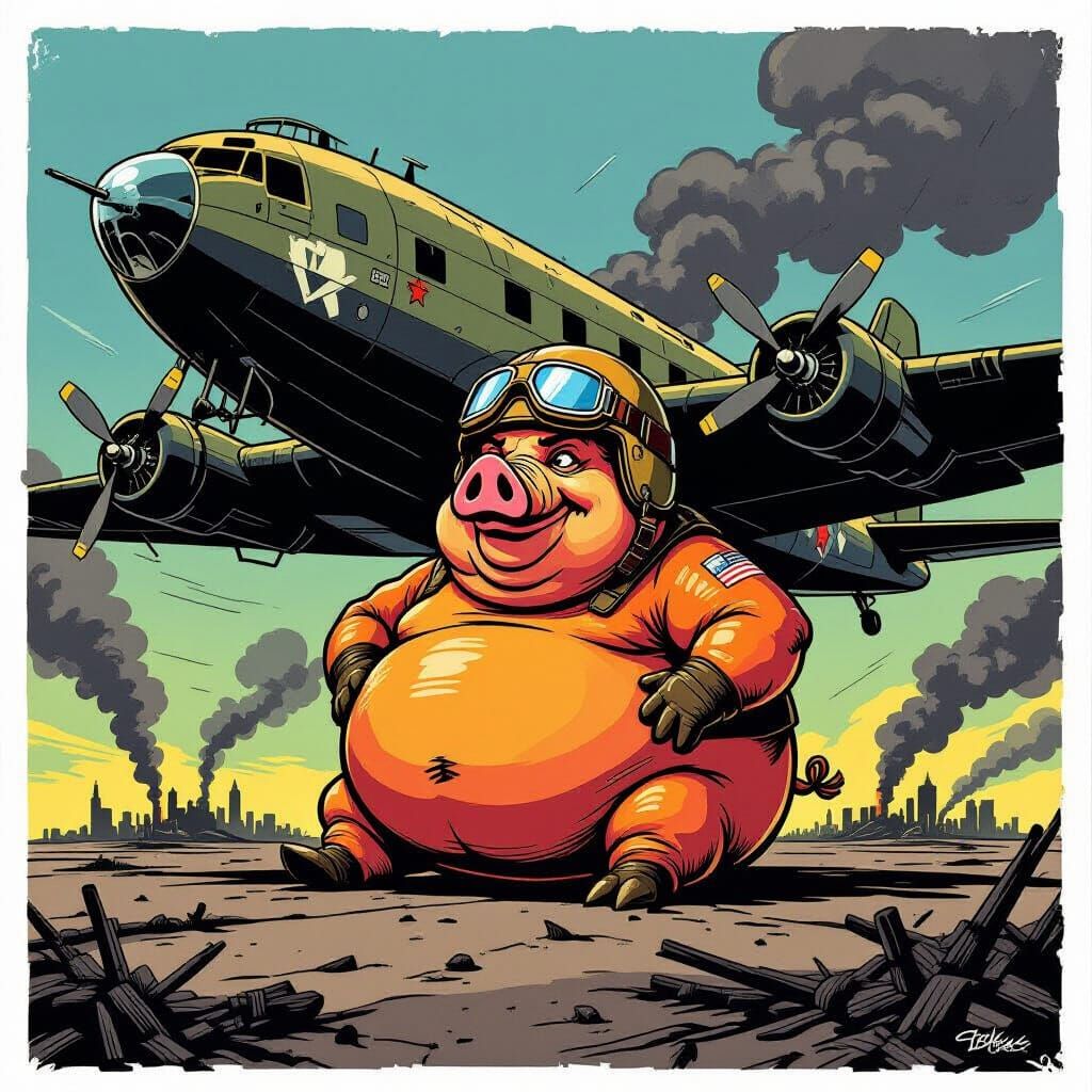 Orange Pig Pilot Bombs War-Torn America in Graphic Novel Sty...