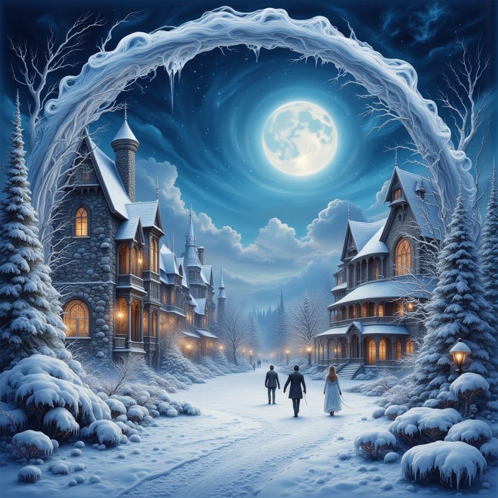 Winter Town Square in Fantasy Style