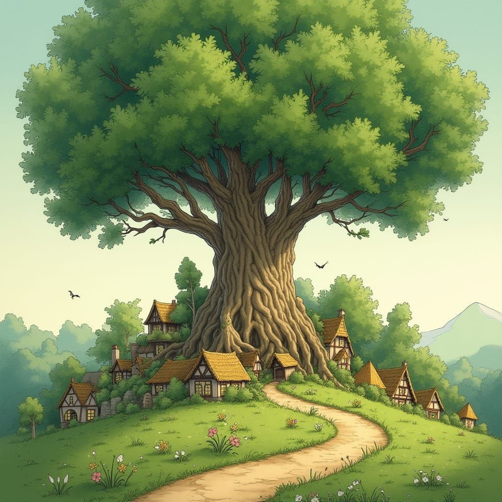 Enchanted Forest Map in Whimsical Style