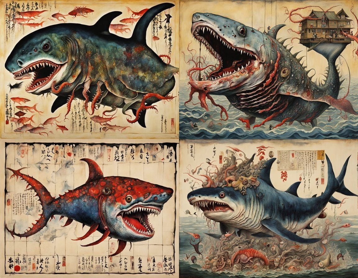 Surreal Japanese Monster Emerges from Mutant Whale