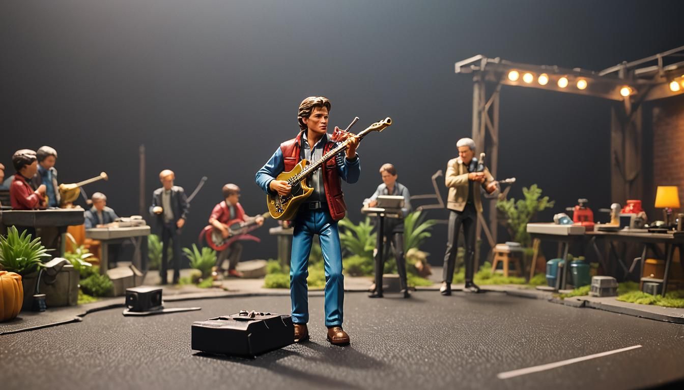 Marty play guitar diorama