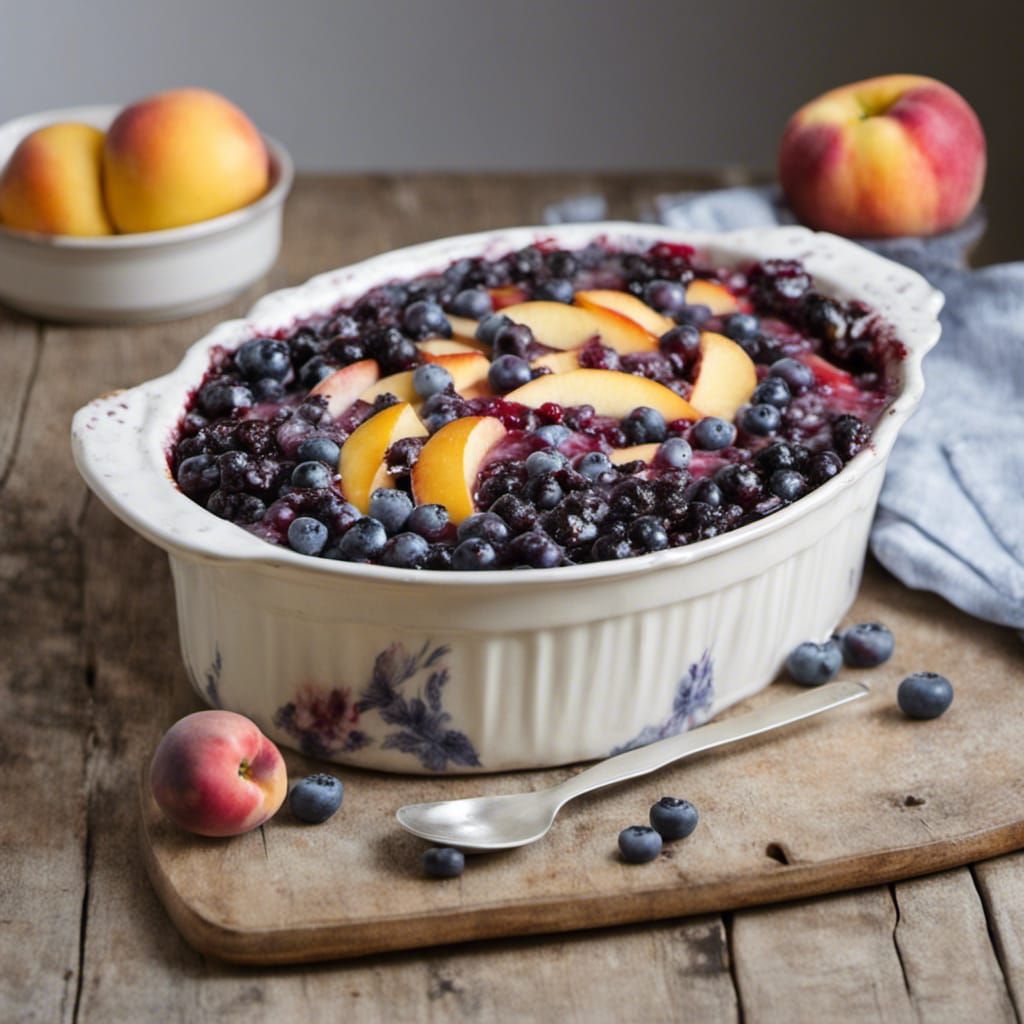 Blueberry Nectarine Casserole in Rococo Style