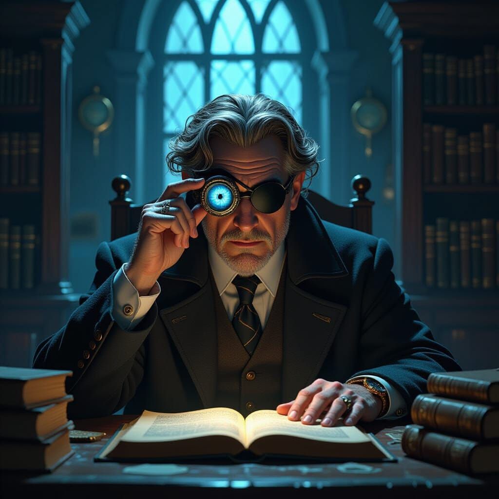 Mad Eye Moody in Dimly Lit Study