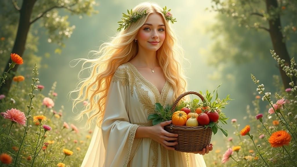 Young Whimsical Witch Brings Nourishment and Positivity