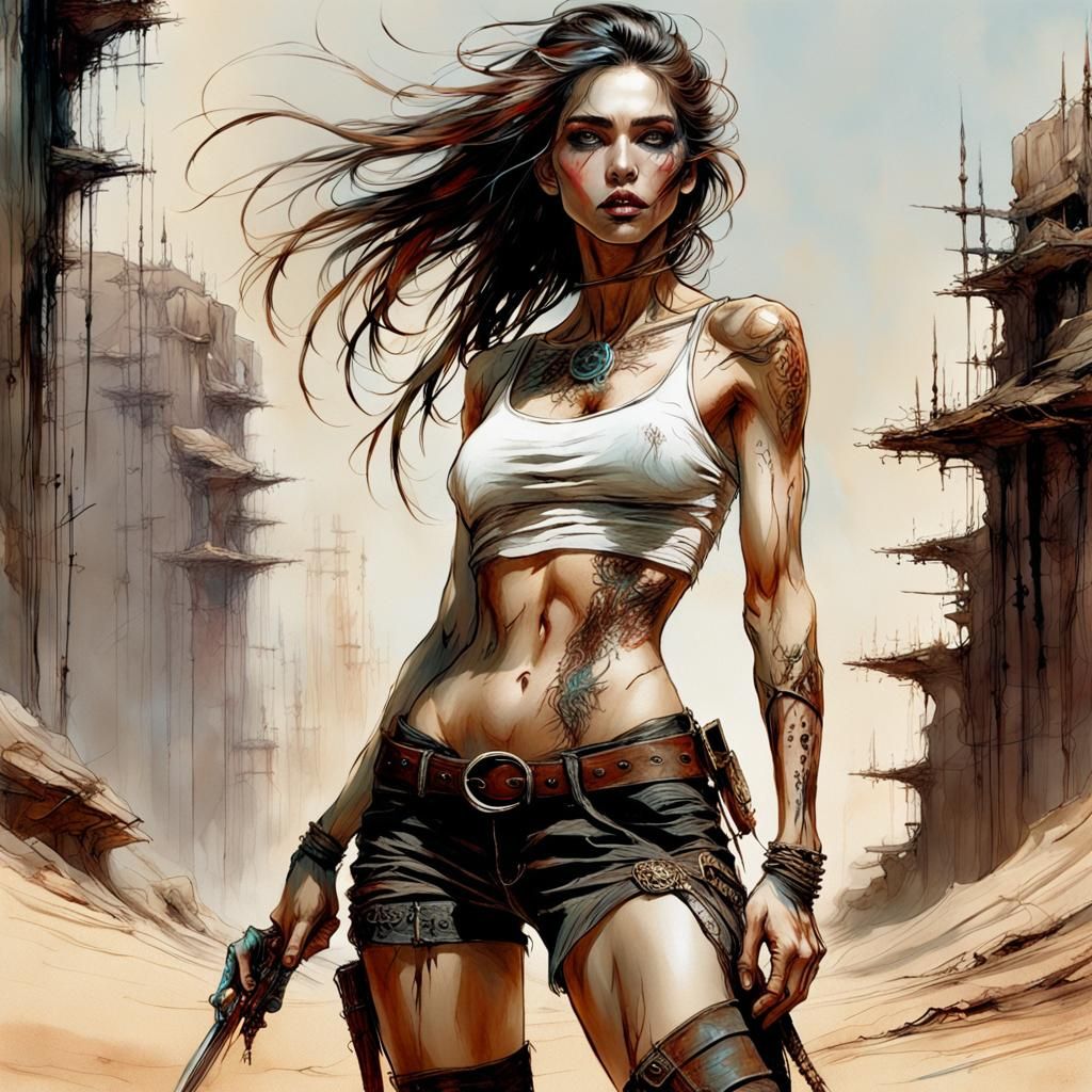 Line Art Portrait with Confident Gaze