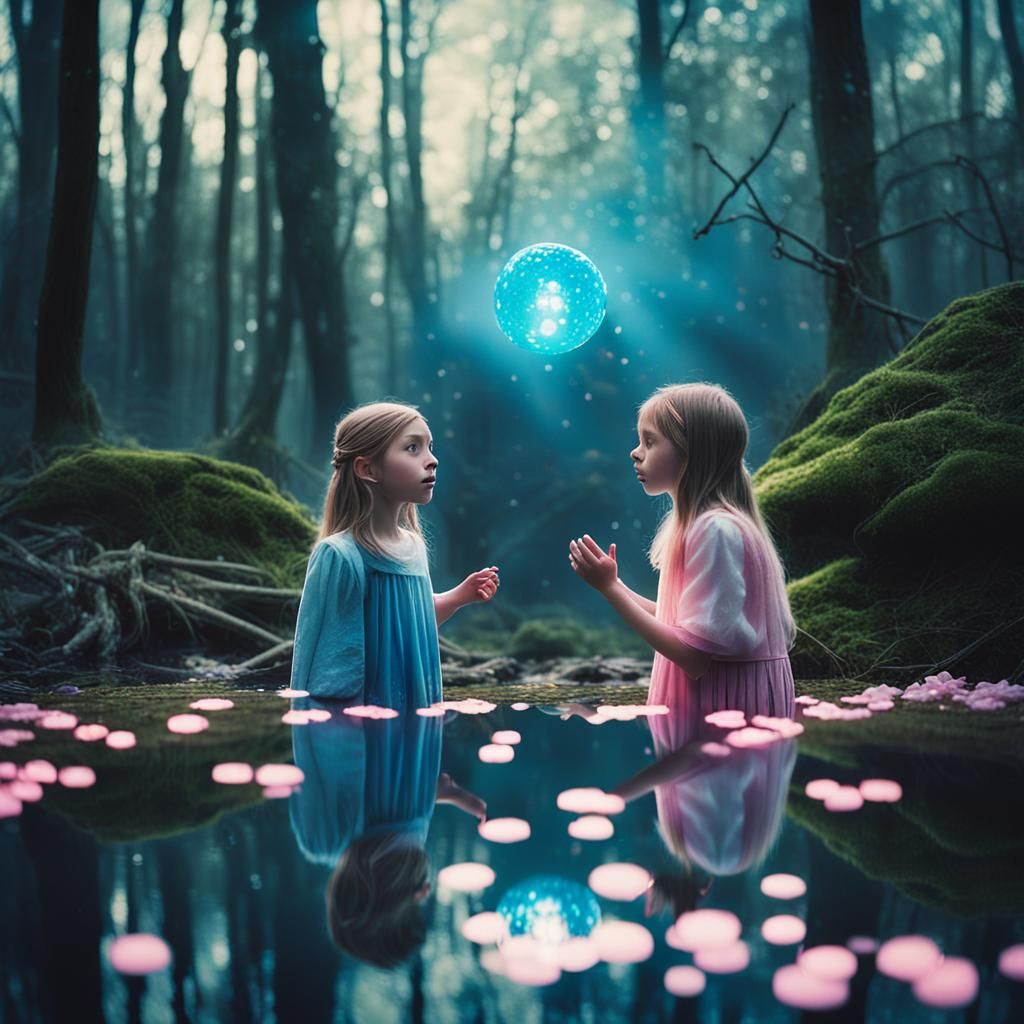 Magical Spring Discovery in Cinematic Film Still