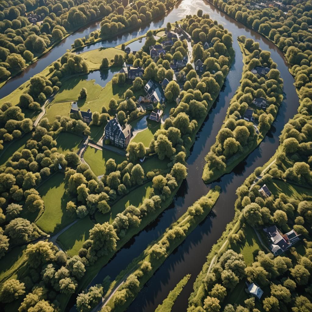 Sunny Day in the Netherlands: Photorealistic River Scene