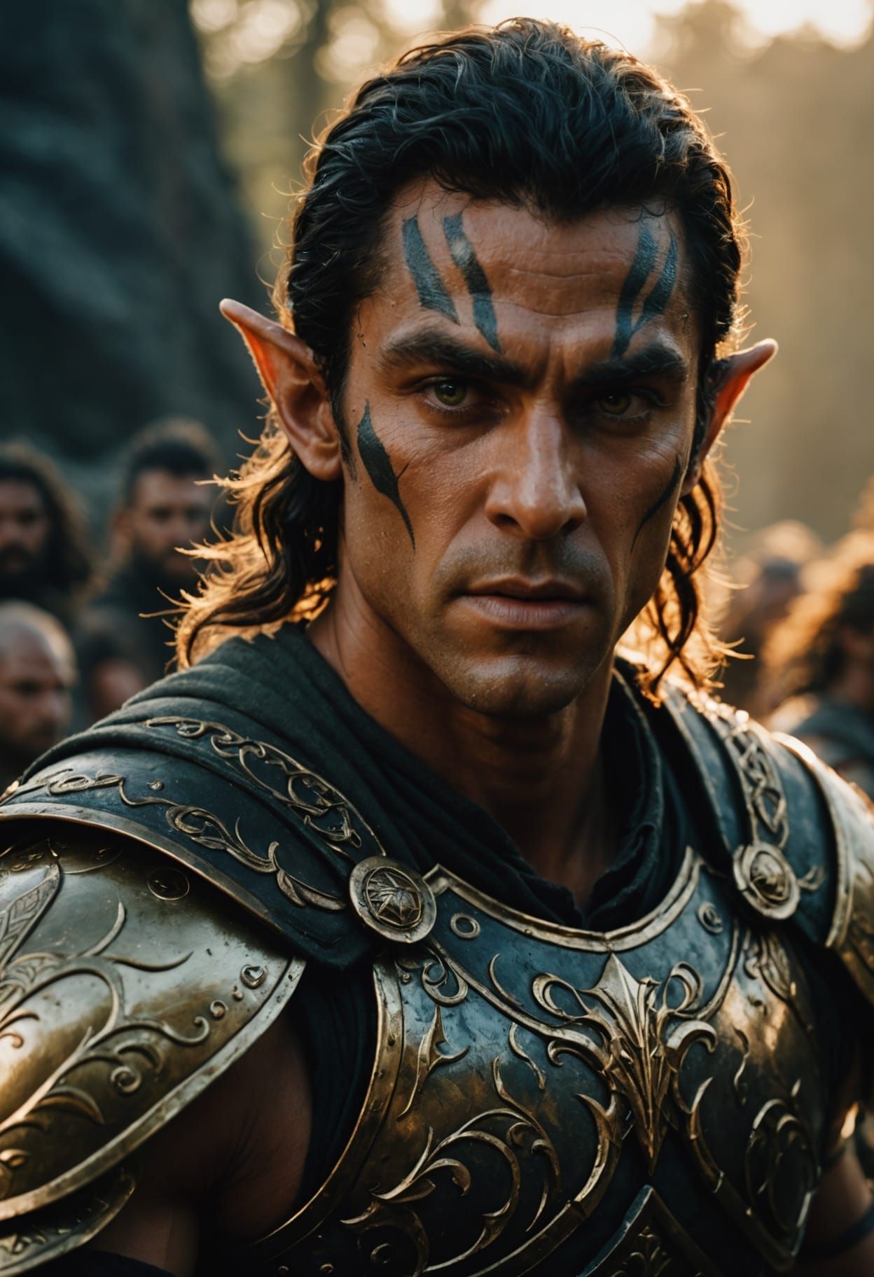 Elf Warrior in Dark Fantasy Style