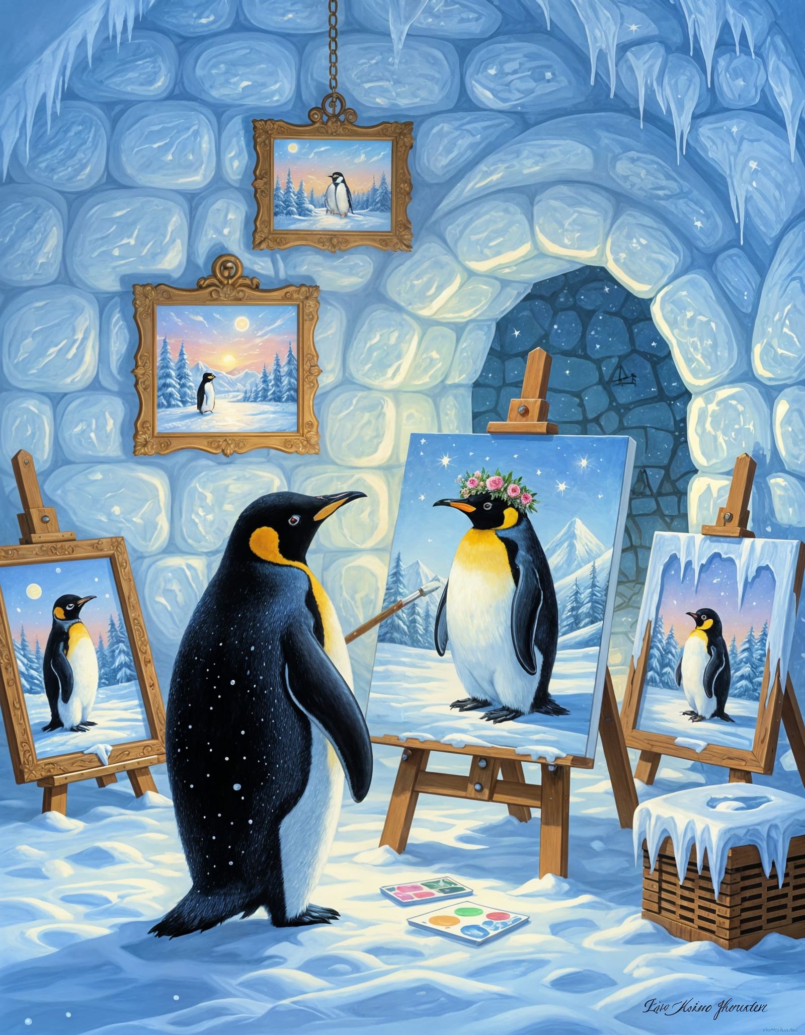 Penguin Artist Runs Secret Gallery Under Igloo