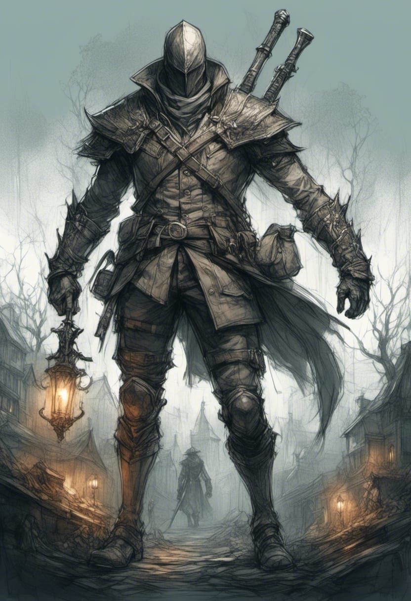 Bloodborne Hunter Anime Character Concept