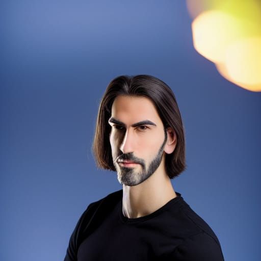 tall and gangly, muscular, very dark hair, whiskers, very dark eyebrows, not handsome, not ugly, but peculiar Profession...