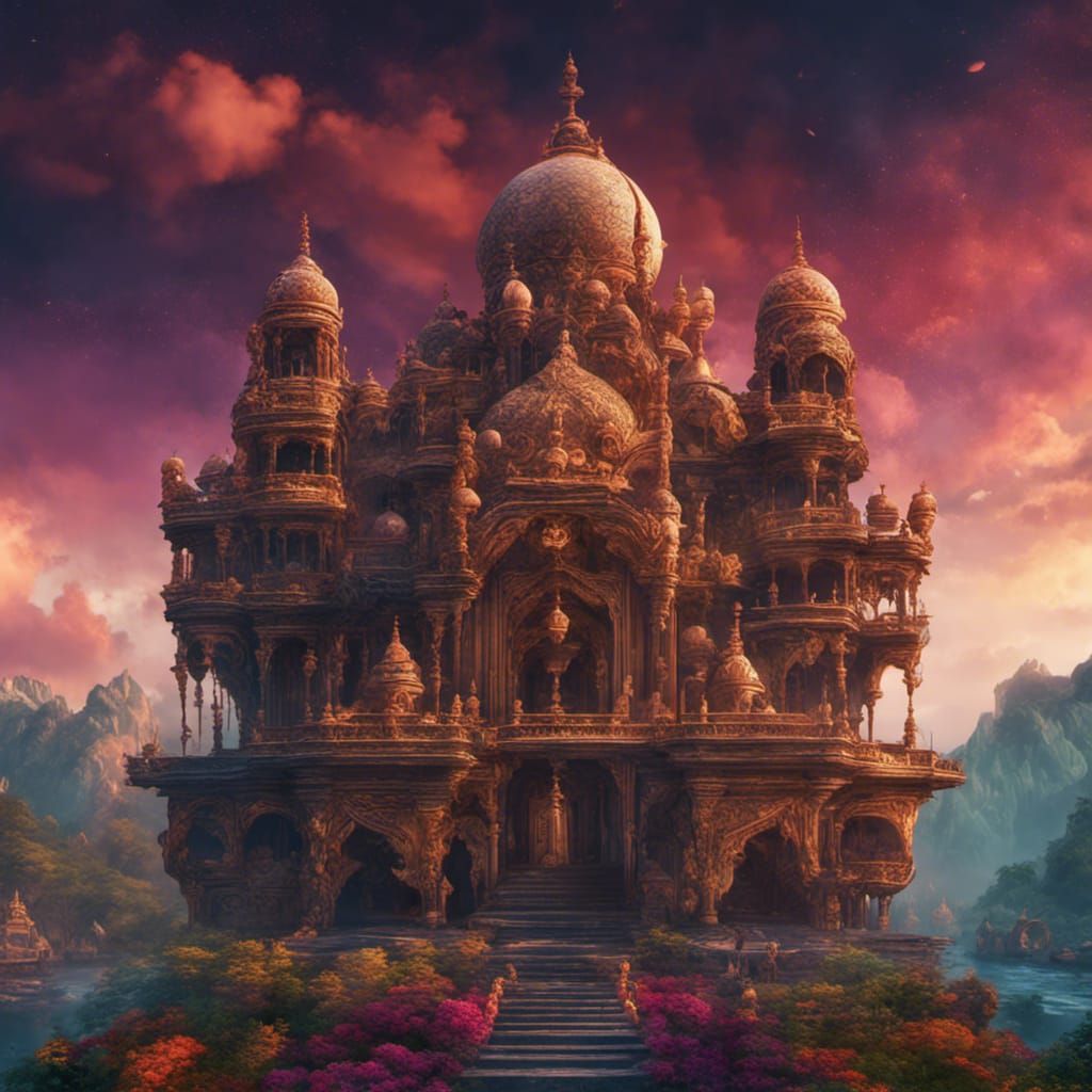 Radha Krishna Janam: Detailed Matte Painting