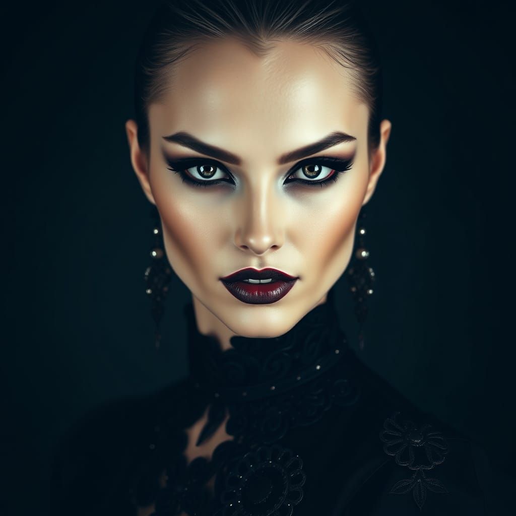 Sophisticated Female Portrait with a Dark, Menacing Aura