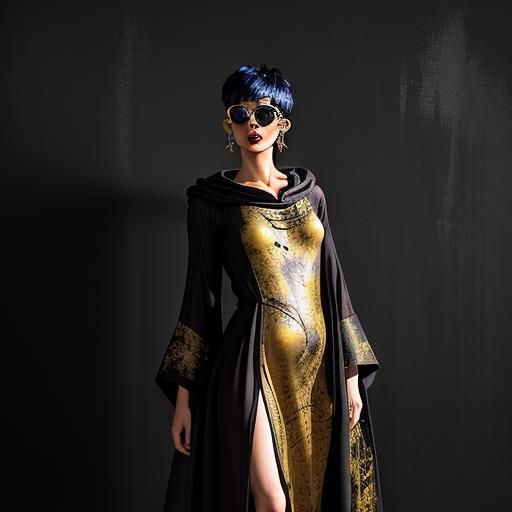 Punk Model in Potato Gown, Helmut Newton Style