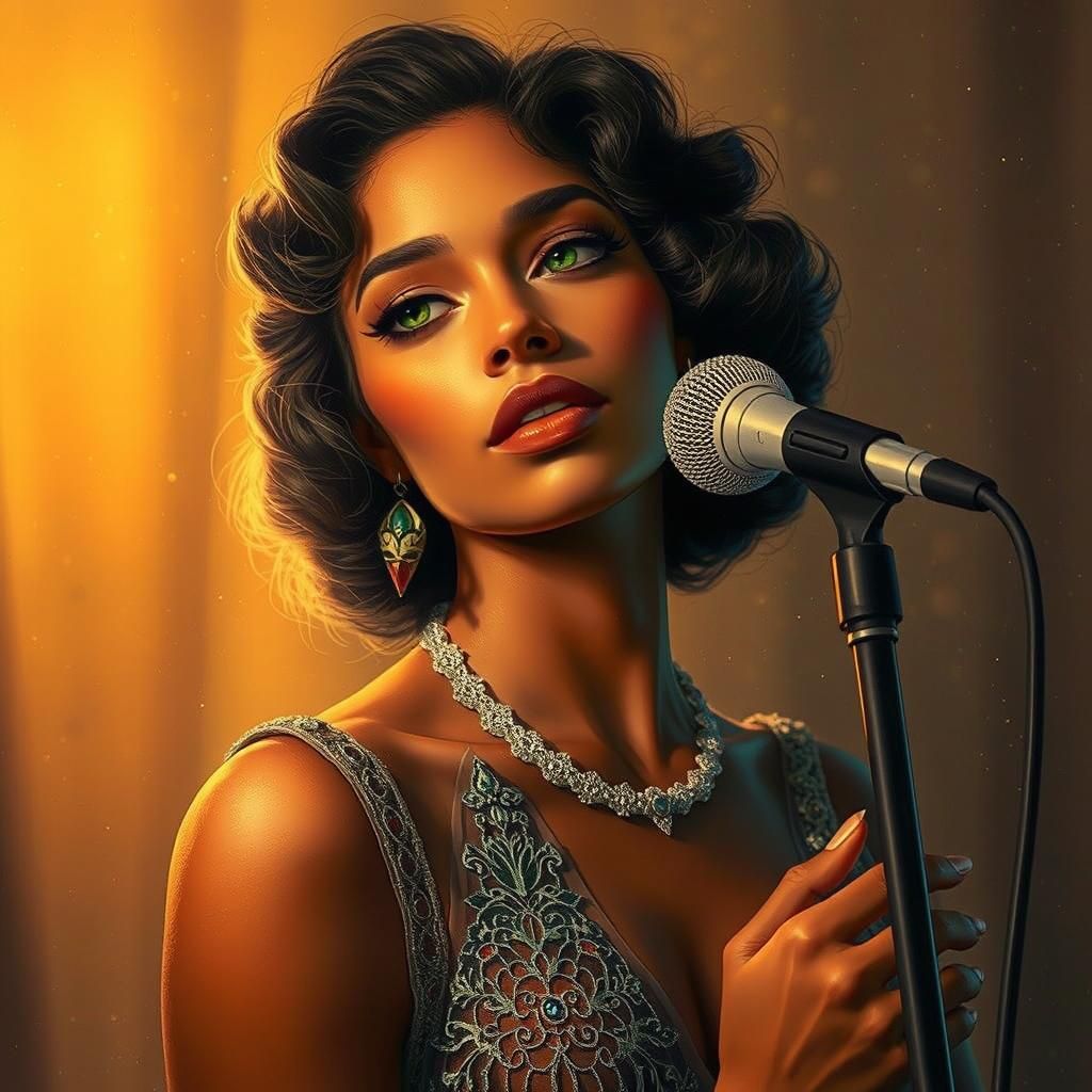 Beautiful Woman Possessed by Delta Blues, Inspired Painting