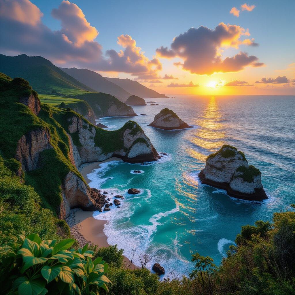 Costa Azul Coastline at Sunset