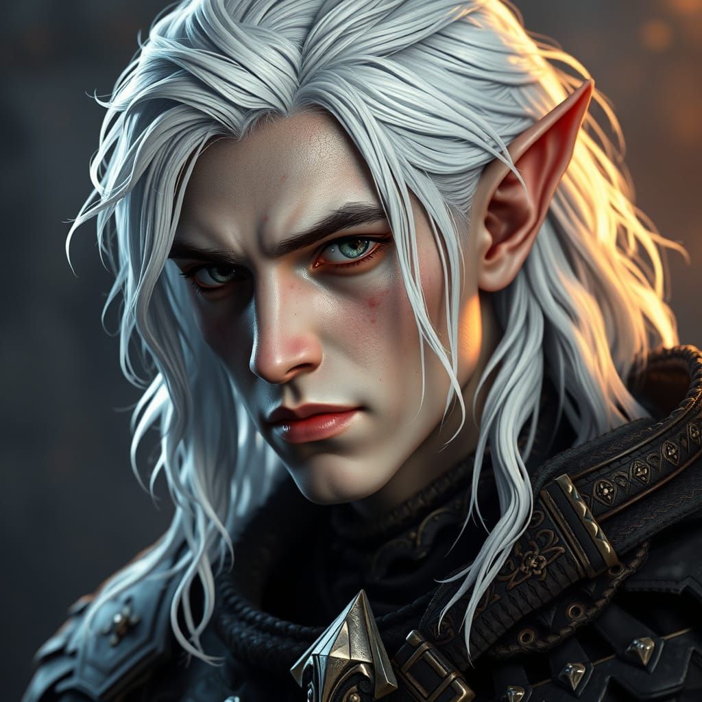 Drow Warrior Portrait with Dynamic Lighting