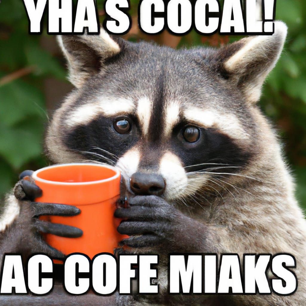 Raccoon Coffee Meme: A Humorous Image