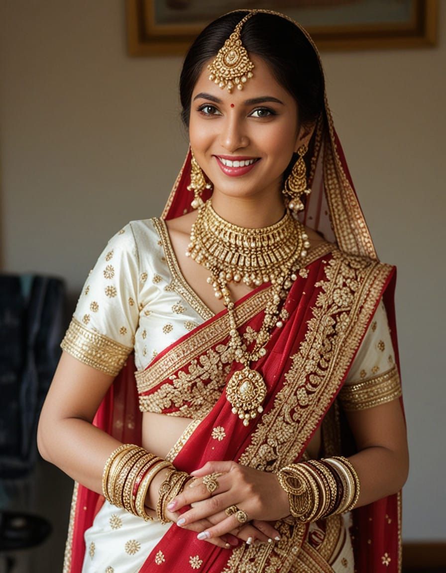 Radiant Bride in Traditional Gujarati Attire