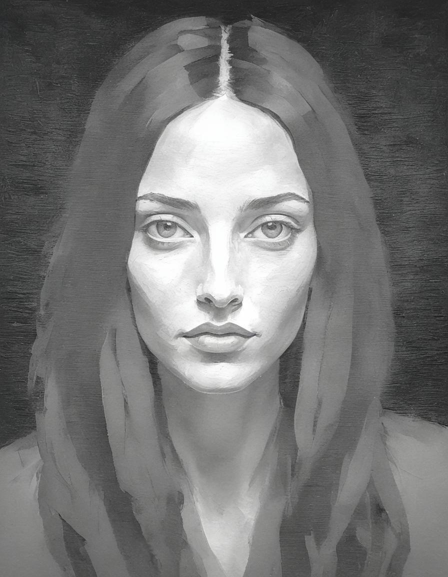 Charcoal Portrait of a Young Woman