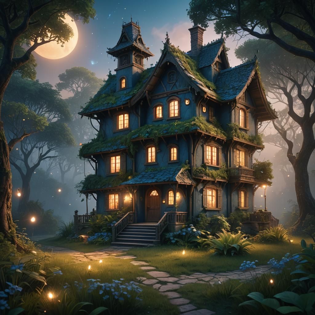 Mystical House in the Wild: Fantasy Concept Art