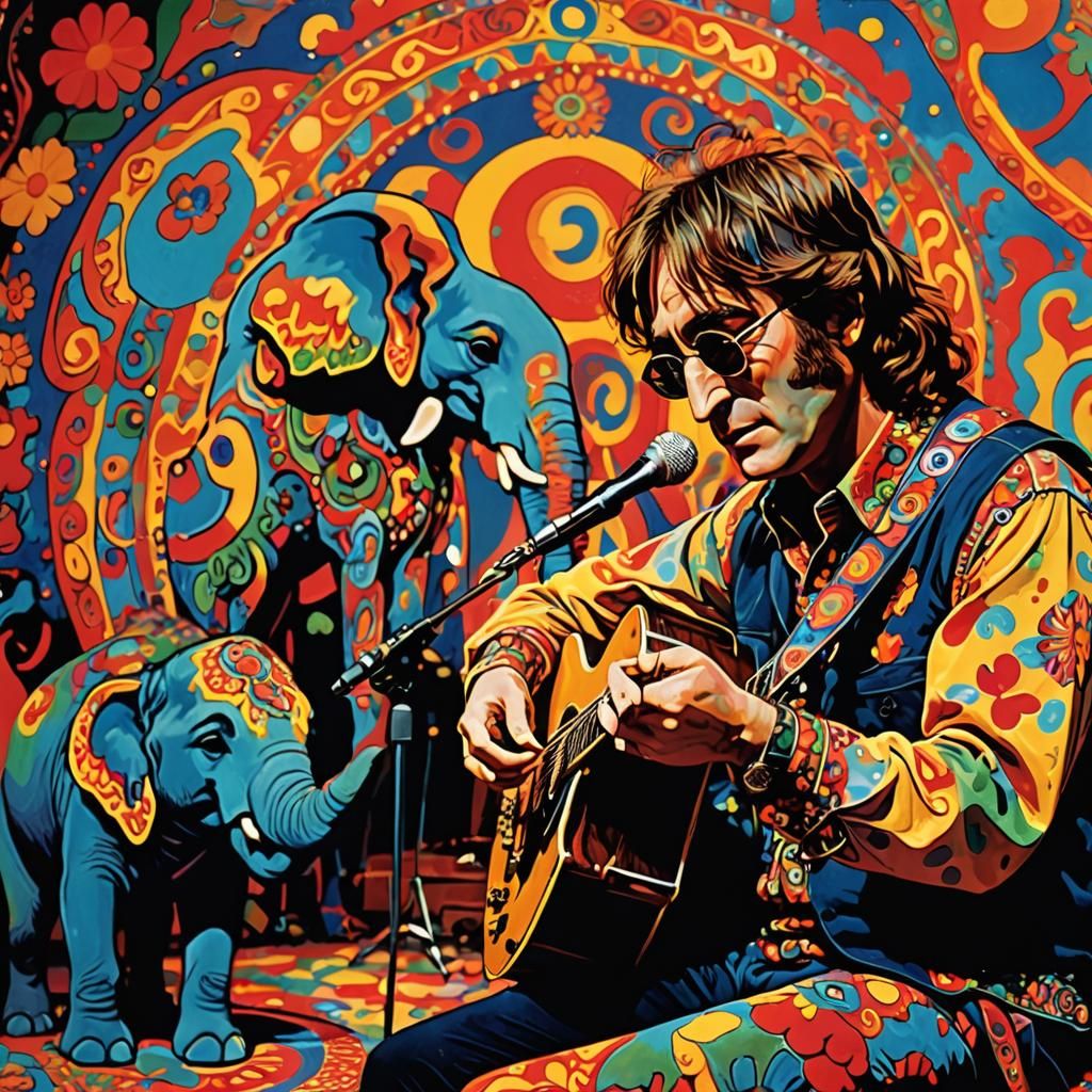 John Lennon and Elephant's Memory in Psychedelic Concert