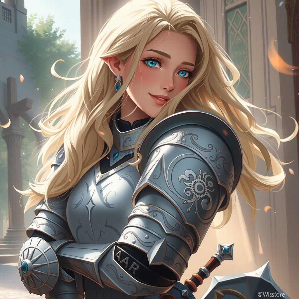 Radiant Paladin in Anime-Inspired Fantasy Realm