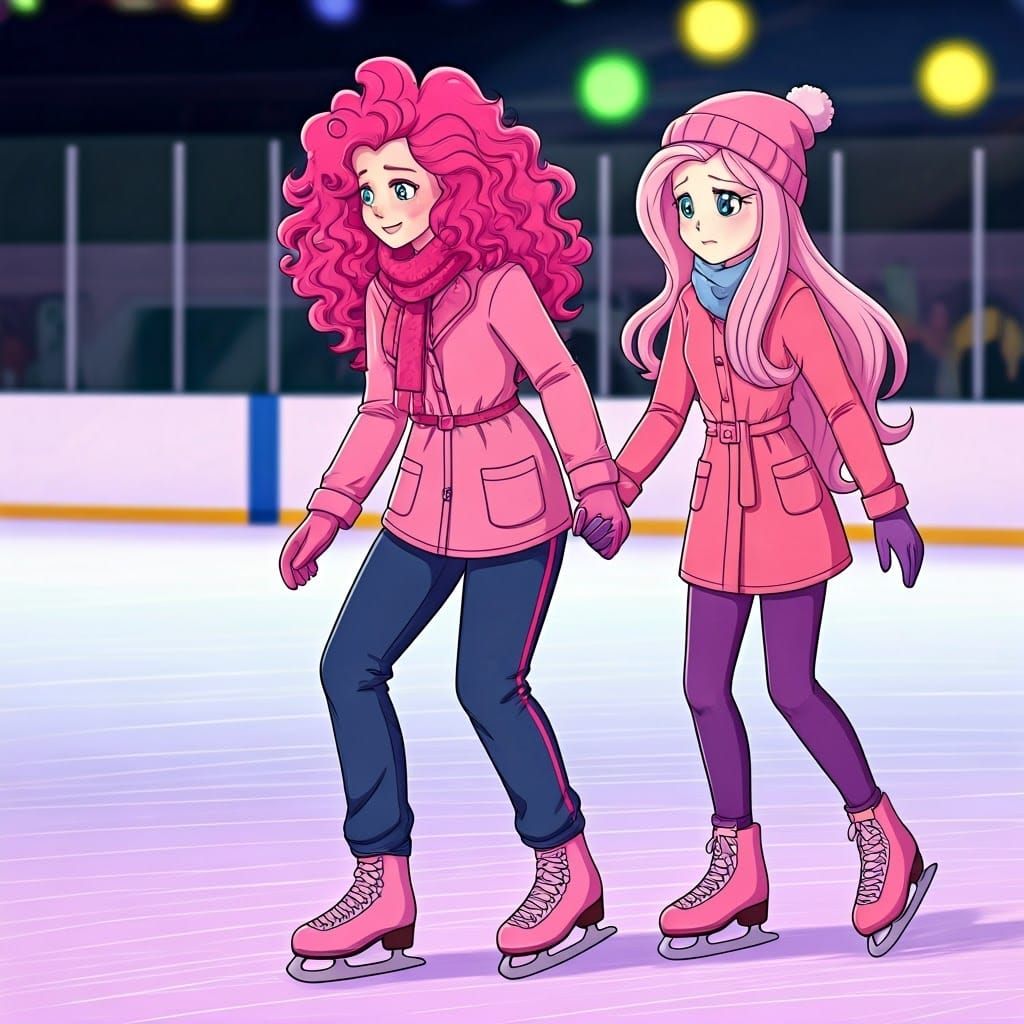 Pinkie Pie and Fluttershy Ice Skating Adventure