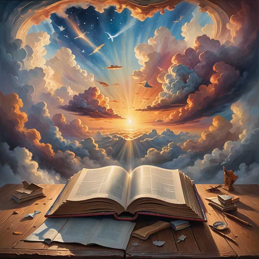 Fantastical Scene Emerges From Open Book