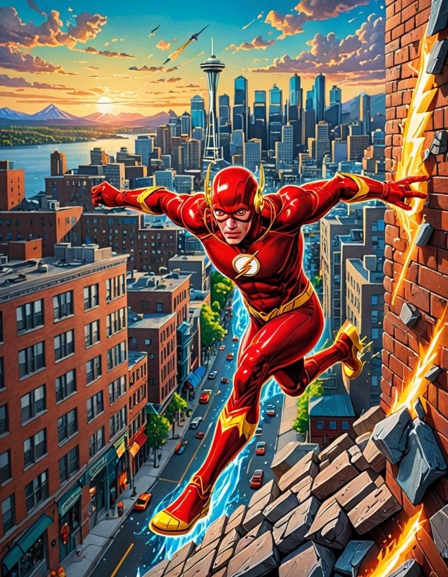 The Flash Pavement Art in Neon Colors